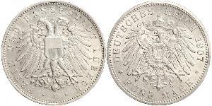 5 Mark Free City of Lübeck Silber 