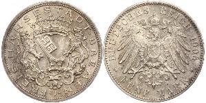 5 Mark Freie Hansestadt Bremen Silber 