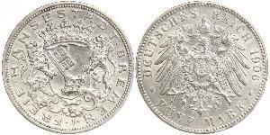 5 Mark Freie Hansestadt Bremen Silber 