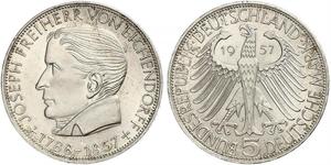 5 Mark Geschichte der Bundesrepublik Deutschland (1949-1990) Silber Joseph von Eichendorff
