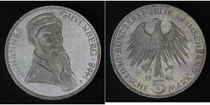 5 Mark Geschichte der Bundesrepublik Deutschland (1949-1990) Silber 