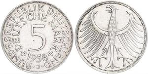 5 Mark Geschichte der Bundesrepublik Deutschland (1949-1990) Silber 