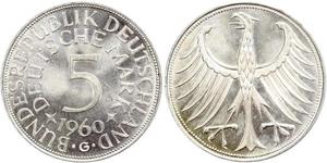 5 Mark Geschichte der Bundesrepublik Deutschland (1949-1990) Silber 