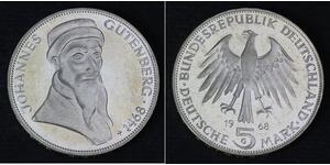 5 Mark Geschichte der Bundesrepublik Deutschland (1949-1990) Silber 