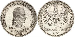 5 Mark Geschichte der Bundesrepublik Deutschland (1949-1990) Silber Friedrich Schiller