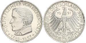 5 Mark Geschichte der Bundesrepublik Deutschland (1949-1990) Silber Joseph von Eichendorff