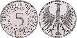5 Mark Geschichte der Bundesrepublik Deutschland (1949-1990) Silber 