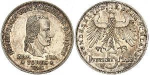 5 Mark Geschichte der Bundesrepublik Deutschland (1949-1990) Silber Friedrich Schiller