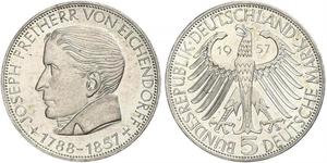 5 Mark Geschichte der Bundesrepublik Deutschland (1949-1990) Silber Joseph von Eichendorff