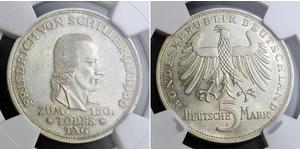 5 Mark Geschichte der Bundesrepublik Deutschland (1949-1990) Silber Friedrich Schiller