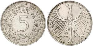 5 Mark Geschichte der Bundesrepublik Deutschland (1949-1990) Silber 