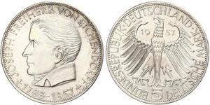 5 Mark Geschichte der Bundesrepublik Deutschland (1949-1990) Silber Joseph von Eichendorff
