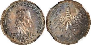 5 Mark Geschichte der Bundesrepublik Deutschland (1949-1990) Silber Friedrich Schiller