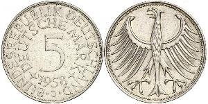 5 Mark Geschichte der Bundesrepublik Deutschland (1949-1990) Silber 