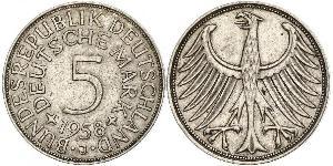 5 Mark Geschichte der Bundesrepublik Deutschland (1949-1990) Silber 