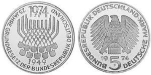 5 Mark Geschichte der Bundesrepublik Deutschland (1949-1990) Silber 