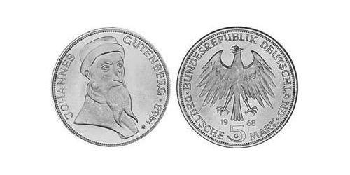 5 Mark Geschichte der Bundesrepublik Deutschland (1949-1990) Silber 