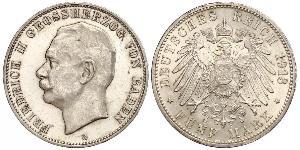 5 Mark Grand Duchy of Baden (1806-1918) Silber Friedrich II. (Baden, Großherzog) (1857 - 1928)