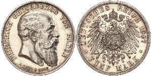 5 Mark Grand Duchy of Baden (1806-1918) Silber Friedrich I. (Baden, Großherzog) (1826 - 1907)