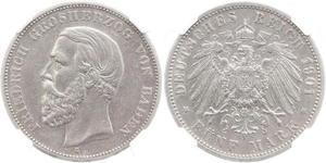 5 Mark Grand Duchy of Baden (1806-1918) Silber Friedrich I. (Baden, Großherzog) (1826 - 1907)