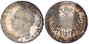 5 Mark Grand Duchy of Baden (1806-1918) Silber Friedrich II. (Baden, Großherzog) (1857 - 1928)
