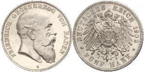 5 Mark Grand Duchy of Baden (1806-1918) Silber Friedrich I. (Baden, Großherzog) (1826 - 1907)
