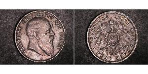5 Mark Grand Duchy of Baden (1806-1918) Silber Friedrich I. (Baden, Großherzog) (1826 - 1907)