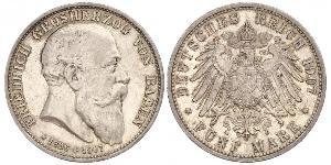 5 Mark Grand Duchy of Baden (1806-1918) Silber Friedrich I. (Baden, Großherzog) (1826 - 1907)