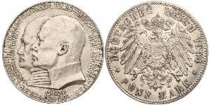 5 Mark Großherzogtum Hessen (1806 - 1918) Silber Ernst Ludwig (Hessen-Darmstadt, Großherzog) (1868 - 1937)
