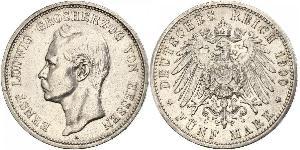 5 Mark Großherzogtum Hessen (1806 - 1918) Silber Ernst Ludwig (Hessen-Darmstadt, Großherzog) (1868 - 1937)
