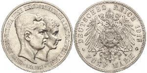 5 Mark Herzogtum Braunschweig (1815 - 1918) Silber Ernst August (Braunschweig) (1887 - 1953)