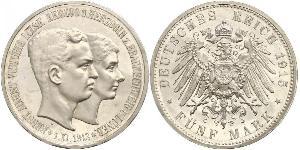 5 Mark Herzogtum Braunschweig (1815 - 1918) Silber Ernst August (Braunschweig) (1887 - 1953)