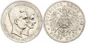 5 Mark Herzogtum Braunschweig (1815 - 1918) Silber Ernst August (Braunschweig) (1887 - 1953)
