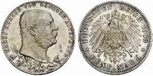 5 Mark Herzogtum Sachsen-Altenburg  (1826 - 1920) Silber Ernst I. (Sachsen-Altenburg) (1826 - 1908)