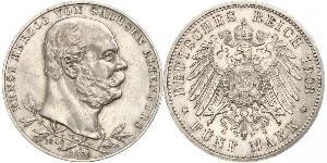 5 Mark Herzogtum Sachsen-Altenburg  (1826 - 1920) Silber Ernst I. (Sachsen-Altenburg) (1826 - 1908)