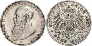 5 Mark Herzogtum Sachsen-Meiningen (1680 - 1918) Silber Georg II. (Sachsen-Meiningen)