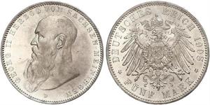 5 Mark Herzogtum Sachsen-Meiningen (1680 - 1918) Silber Georg II. (Sachsen-Meiningen)