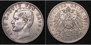 5 Mark Königreich Bayern (1806 - 1918) Silber Otto (Bayern)(1848 – 1916)