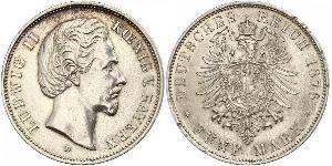 5 Mark Königreich Bayern (1806 - 1918) Silber Ludwig II. (Bayern)(1845 – 1886)