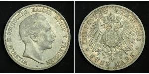 5 Mark Königreich Preußen (1701-1918) Silber Wilhelm II, German Emperor (1859-1941)