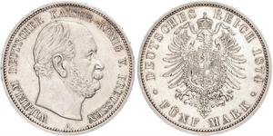 5 Mark Königreich Preußen (1701-1918) Silber Wilhelm I, German Emperor (1797-1888)