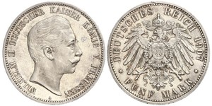 5 Mark Königreich Preußen (1701-1918) Silber Wilhelm II, German Emperor (1859-1941)