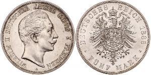 5 Mark Königreich Preußen (1701-1918) Silber Wilhelm II, German Emperor (1859-1941)