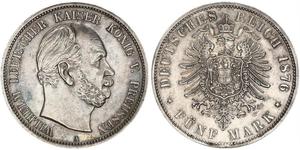 5 Mark Königreich Preußen (1701-1918) Silber Wilhelm I, German Emperor (1797-1888)
