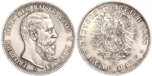 5 Mark Königreich Preußen (1701-1918) Silber Friedrich III. (Deutsches Reich) (1831-1888)