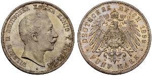 5 Mark Königreich Preußen (1701-1918) Silber Wilhelm II, German Emperor (1859-1941)