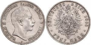 5 Mark Königreich Preußen (1701-1918) Silber Wilhelm II, German Emperor (1859-1941)