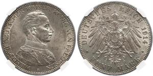 5 Mark Königreich Preußen (1701-1918) Silber Wilhelm II, German Emperor (1859-1941)