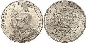 5 Mark Königreich Preußen (1701-1918) Silber Wilhelm II, German Emperor (1859-1941)