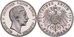 5 Mark Königreich Preußen (1701-1918) Silber Wilhelm II, German Emperor (1859-1941)